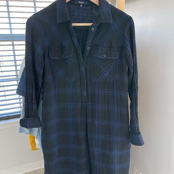 Madewell flannel plaid shirtdress - Picture 5 of 6